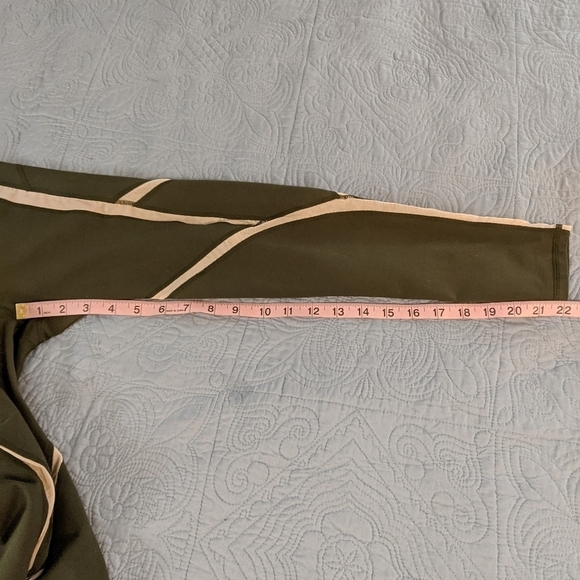 Fabletics Olive Green/Cream Athletic Leggings XXS - Picture 6 of 13
